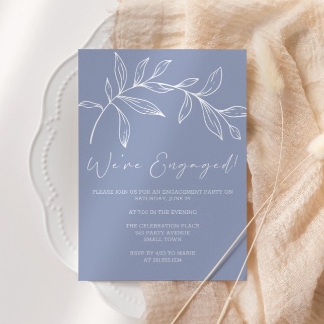 Invitación Periwinkle Flowers Boho Engagement Party (Subido por el creador)
