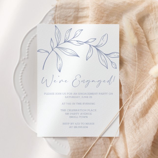 Invitación Periwinkle Flowers Boho Engagement Party (Subido por el creador)