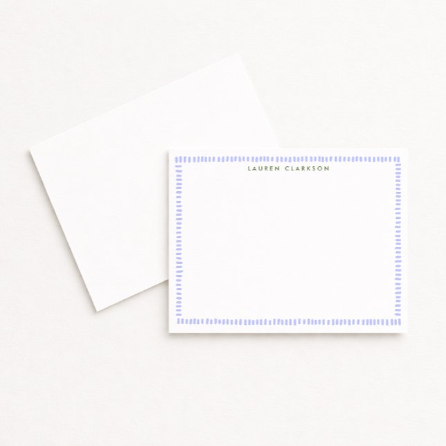 Invitación Periwinkle Hand-Painted Border Note Card (Subido por el creador)