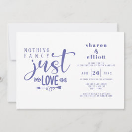 Invitación Periwinkle Nothing Fancy Just Love Boda
