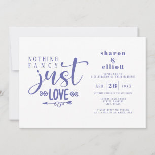 Invitación Periwinkle Nothing Fancy Just Love Boda