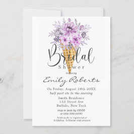 Invitación Periwinkle Purple Ice Cream Cone Brillante Ducha