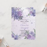 Periwinkle Purple Peony Ducha de novias con tinta 