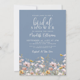 Invitación Periwinkle Wildflower Bridal Shower