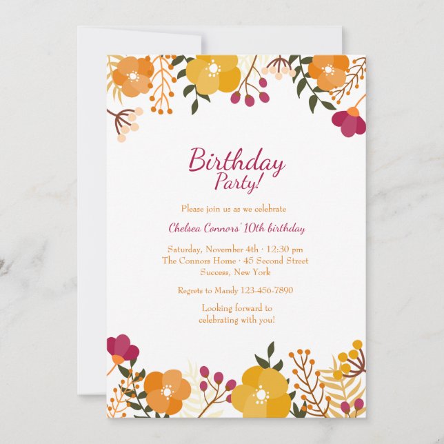 Invitación Perky Borders (Anverso)