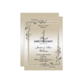 Invitación Perla Brillo y Destello 1er Aniversario de Boda