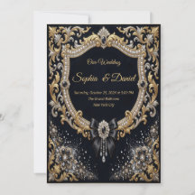 Perla de diamante de oro negro Lujo Formal
