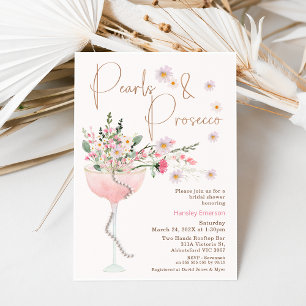 Invitación Perla de flores silvestres modernas y ducha de nov