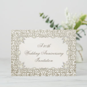 Invitación Perla elegante 30º aniversario de bodas