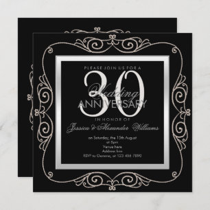 Invitación Perla elegante con 30 años Bodas
