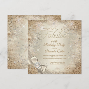 Invitación Perla Fabulosa Arco Beige Crema Dorado Copo de Nie