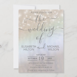 Invitación Perla holográfica chispeante trendy