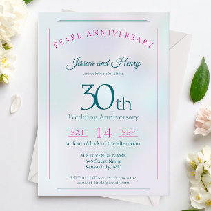 Invitación Perla Irisada 30º aniversario de bodas