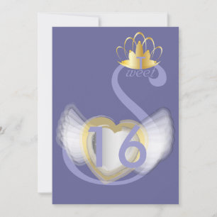 Invitación Perla Púrpura Cisne Dulce Dieciséis Personalizares