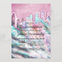 Perla Verde azulada rosa Ópal Purpurina gotea Quin