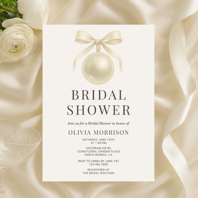 Invitación Perlas Blancas Elegante Despedida de Soltera (Subido por el creador)