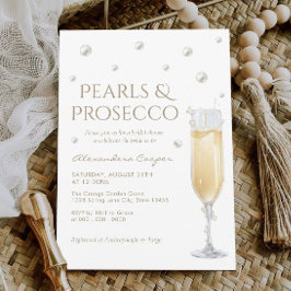 Invitación Perlas blancas y ducha de novia en el Prosecco