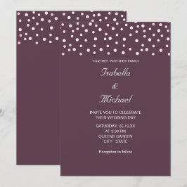 Invitación Perlas Chic & Caligrafía en Boda Morado Cassis