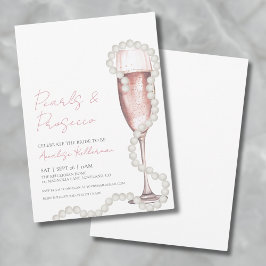 Invitación Perlas de champagne rosa y ducha de novia Prosecco