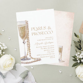 Invitación Perlas de color de agua elegantes y salón de novia