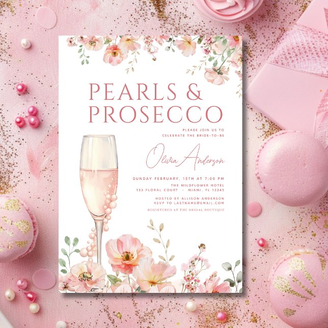 Invitación Perlas de flores silvestres y ducha de novia Rubor (Subido por el creador)