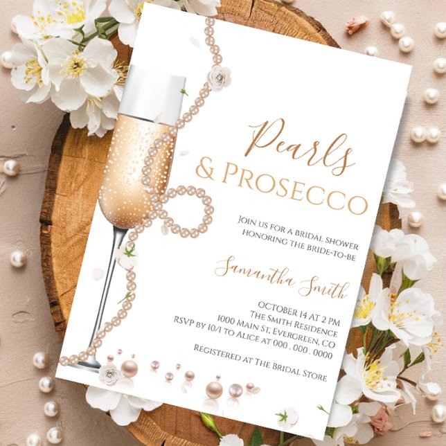 Invitación Perlas de moda y ducha de novia en Prosecco (Subido por el creador)