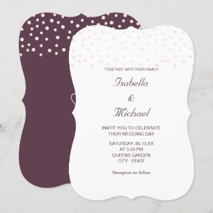 Invitación Perlas de oro Rosa en Cassis y Boda Blanco