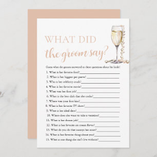 Invitación Perlas de oro y prosecco ¿Qué dijo el novio?