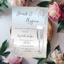 Invitación Perlas de Perlas Prosecco Ducha Bridal
