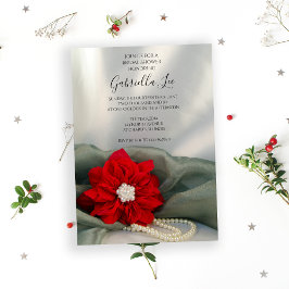 Invitación Perlas de Poinsettia en la ducha verde de novias d