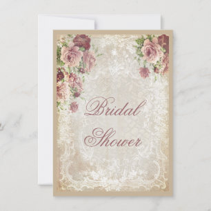 Invitación Perlas de Rosas Chic Shabby y ducha de novias en e