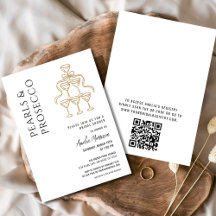 Perlas del código QR y ducha de novia en Prosecco