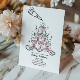 Invitación Perlas desprendidas a mano y ducha de novia en Pro