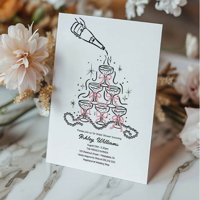 Invitación Perlas desprendidas a mano y ducha de novia en Pro (Subido por el creador)