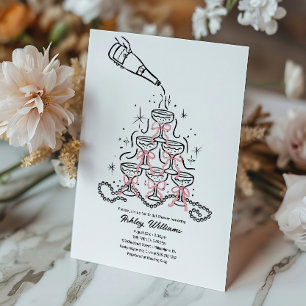 Invitación Perlas desprendidas a mano y ducha de novia en Pro