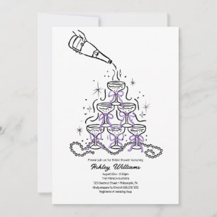 Invitación Perlas desprendidas a mano y ducha de novia en Pro