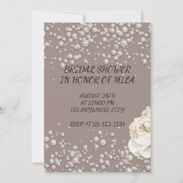 Invitación Perlas elegante moderna ducha de novia, boda