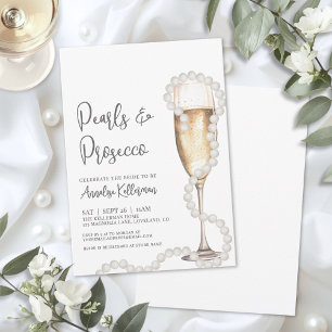 Invitación Perlas Elegantes y Brindis de Prosecco para Desped