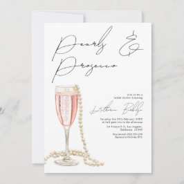 Invitación Perlas elegantes y ducha de novia del Prosecco