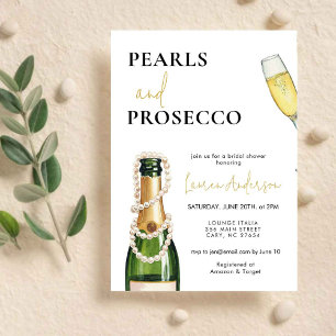 Invitación Perlas elegantes y ducha de novia del Prosecco