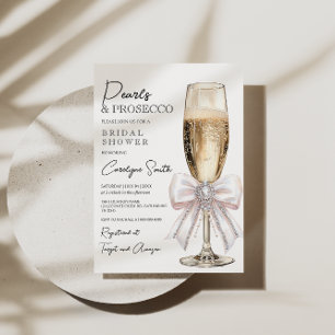 Invitación Perlas elegantes y ducha de novia del Prosecco