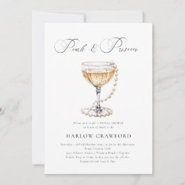 Invitación Perlas elegantes y ducha de novia del Prosecco