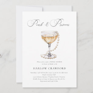 Invitación Perlas elegantes y ducha de novia del Prosecco