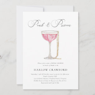 Invitación Perlas elegantes y ducha de novia del Prosecco
