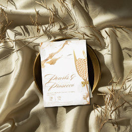 Invitación Perlas elegantes y ducha de novia prosecco