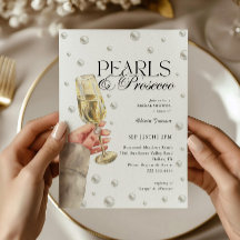 Perlas elegantes y ducha de novias Prosecco Brunch