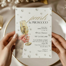 Perlas elegantes y ducha de novias Prosecco Brunch