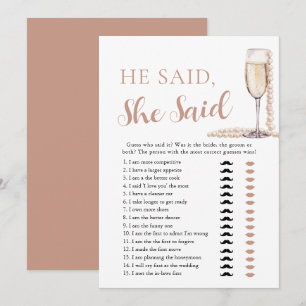 Invitación Perlas Elegantes y Prosecco Él Dijo, Ella Dijo Jue