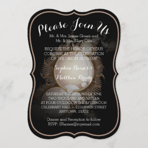 Invitación Perlas en negro