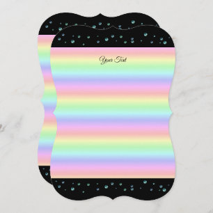 Invitación Perlas en negro y arcoiris